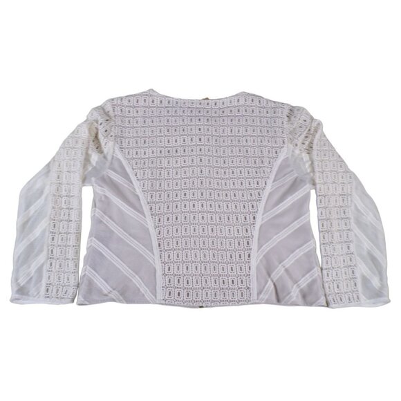 Chico’s Black Label Lace & Mesh Zip-Up Jacket Medium #729 - Picture 4 of 15